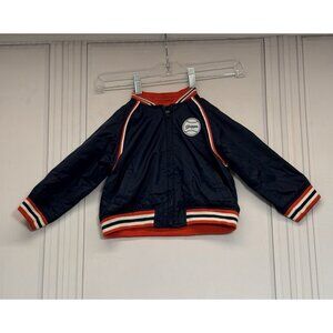 Vintage Kiks Kids Baseball Slugger Jacket Size 24 Months Blue Red White